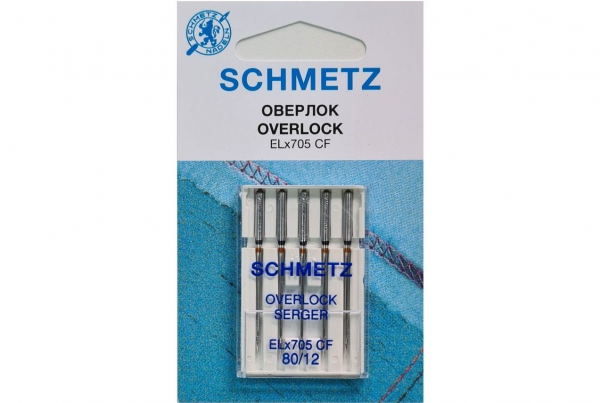 Иглы Schmetz для оверлока ELx705 CF №80, 5 шт в Верхней Салде