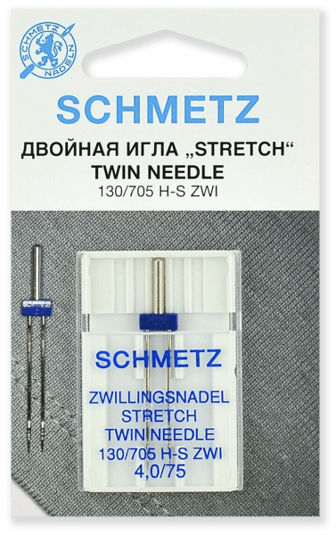 Иглы Schmetz стрейч двойные 130/705 H-S ZWI 4,0/75, 1 шт в Верхней Салде